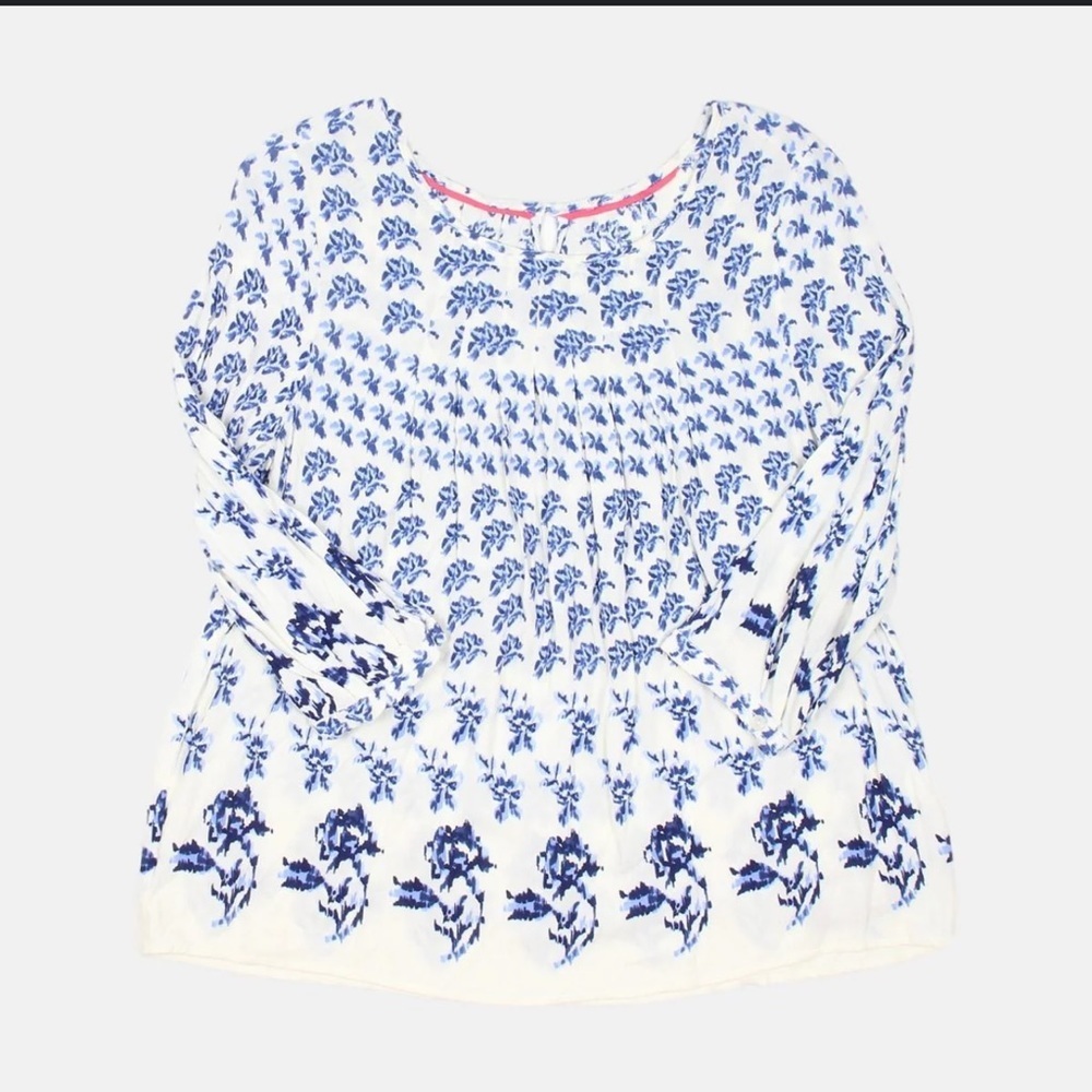 Joules blue and white blouse size us 4